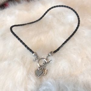 Lia Sophia heart necklace with rope cord